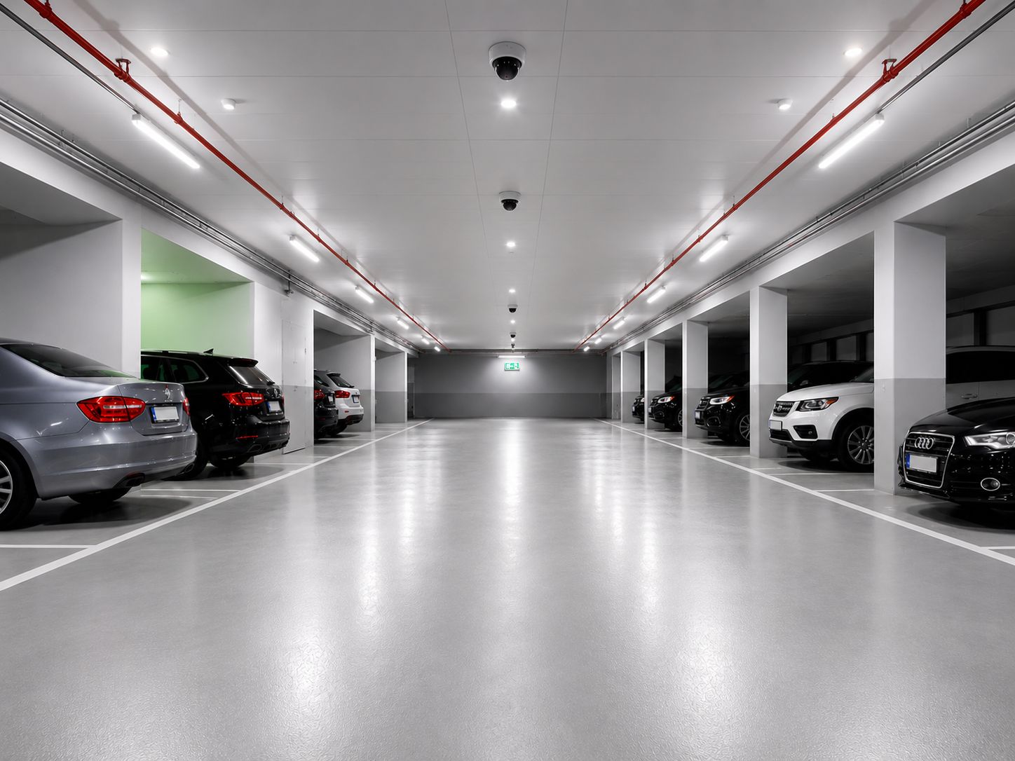 Moderne Tiefgarage Parkport Frankfurt - Sichere Parkplätze am Flughafen